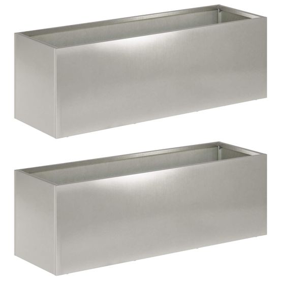 Cache-pot de jardin 2 pc argenté 40 x 20 x 20 cm