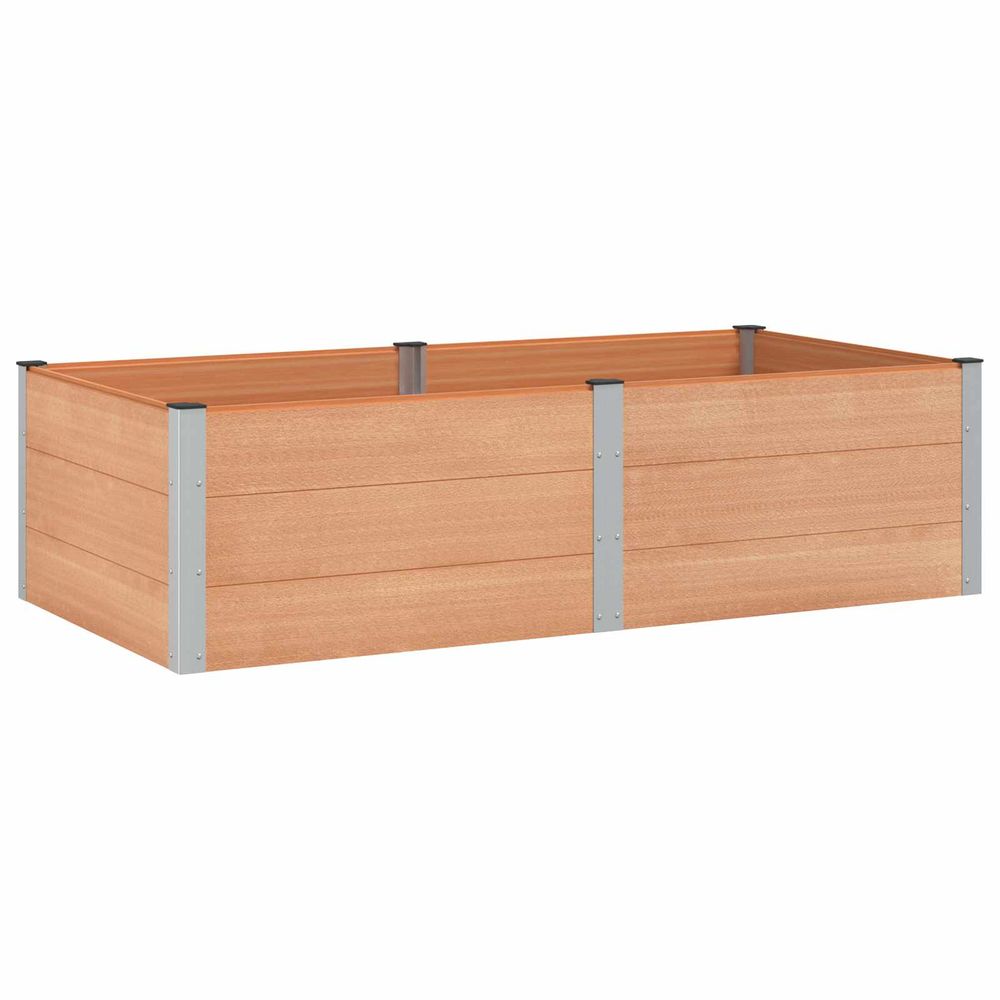 Jardinière d'extérieur surélevée marron 200 x 100 x 54 cm wpc et aluminium