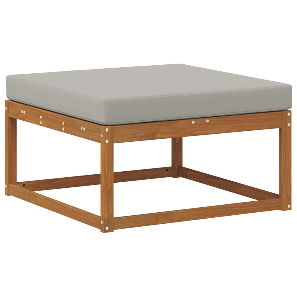 Pouf d'extérieur bois d'acacia massif naturel