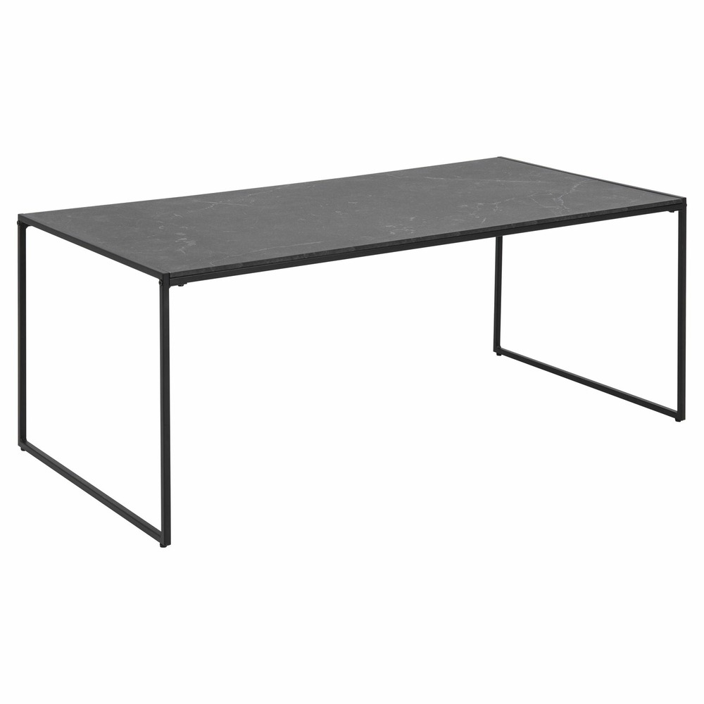 Table basse rectangulaire en mélaminé et métal - l.120 cm x h. 48 cm - noir