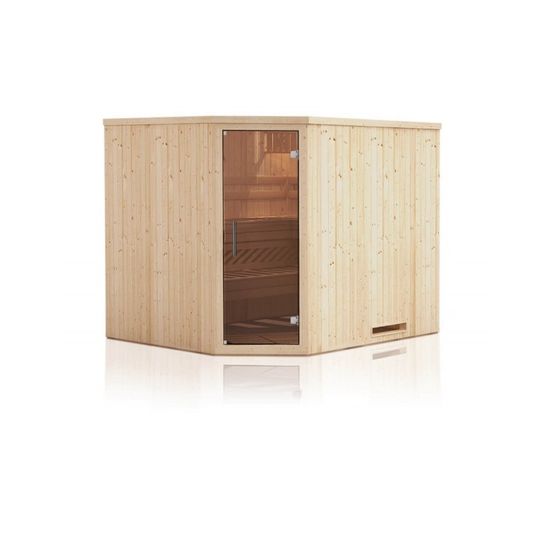Sauna d'angle finlandais mini 2 places 144x144 x h.199 cm