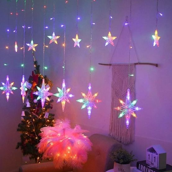 Guirlande lumineuse étoiles à 8 branches