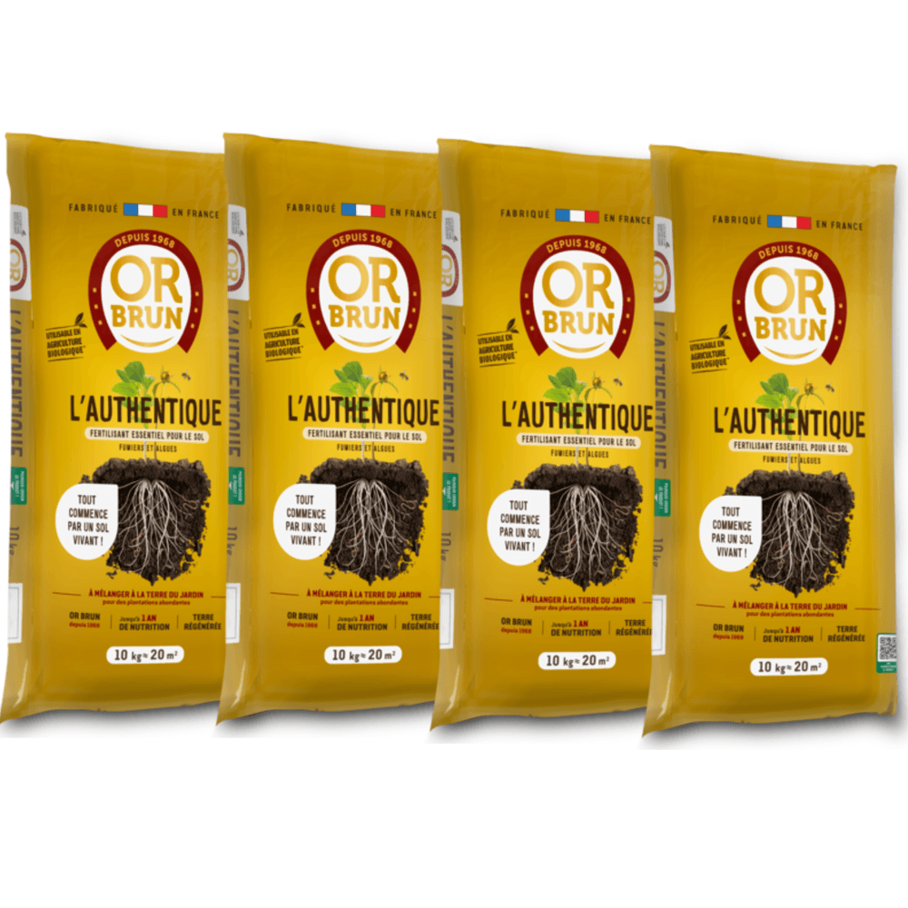 Or brun authentique fertilisant - fertilisant essentiel pour le sol - 4x10kg - 80m² - fumiers & algues obraaut10x4