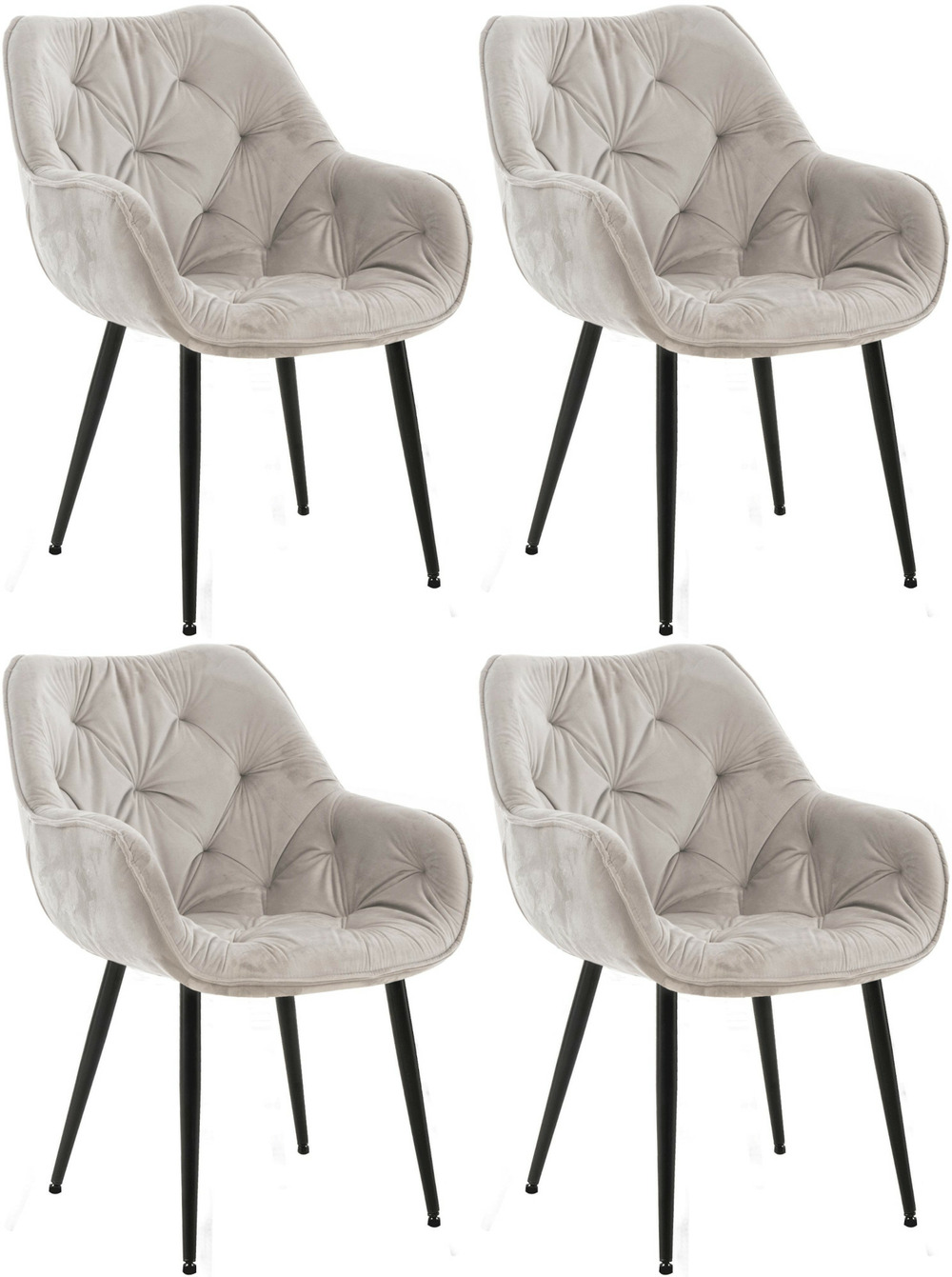 Lot de 4 chaises tanna velours