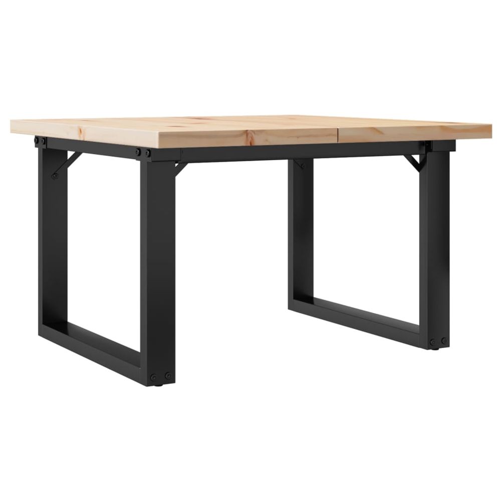 Table basse cadre en o 70x70x40,5cm bois de pin massif et acier