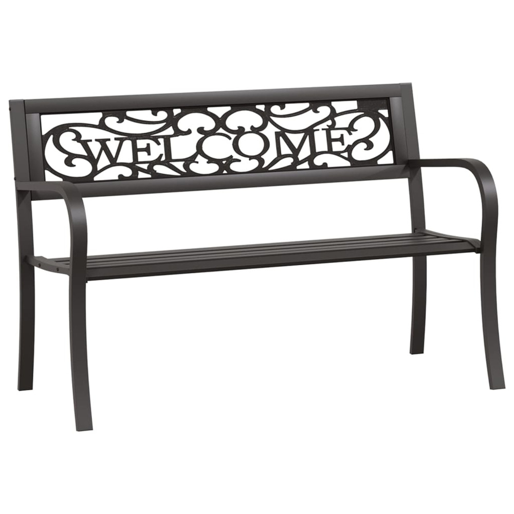 Banc de jardin 125 cm acier noir