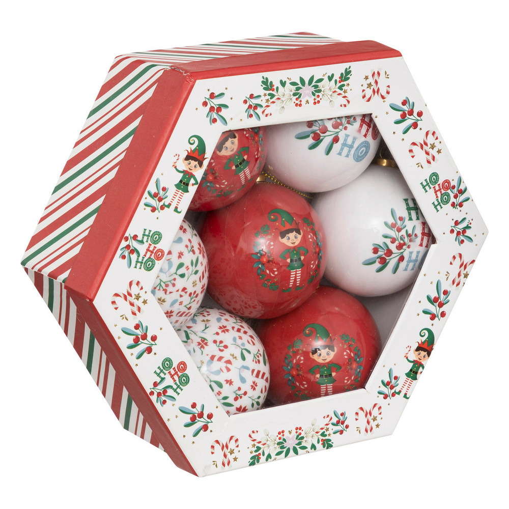 Déco de sapin coffret 7 boules de noël d 7.5 cm