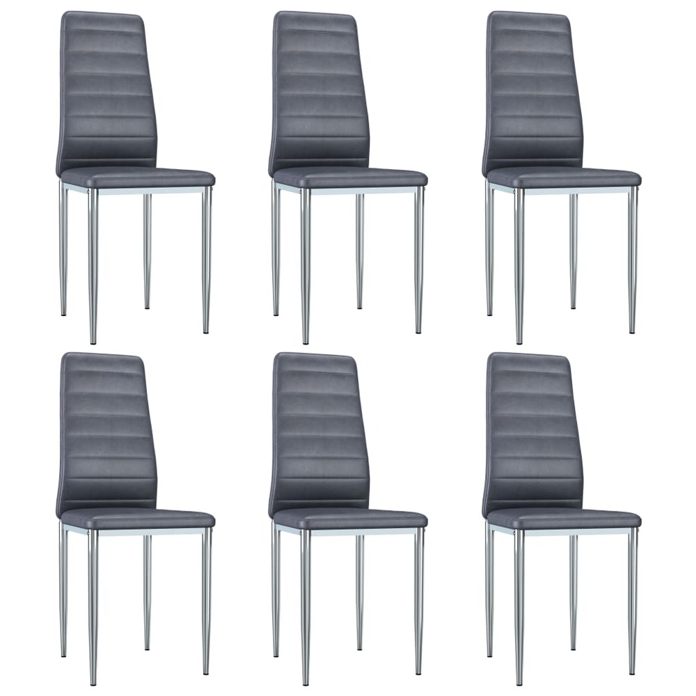 Chaises de salle à manger 6 pcs gris similicuir daim