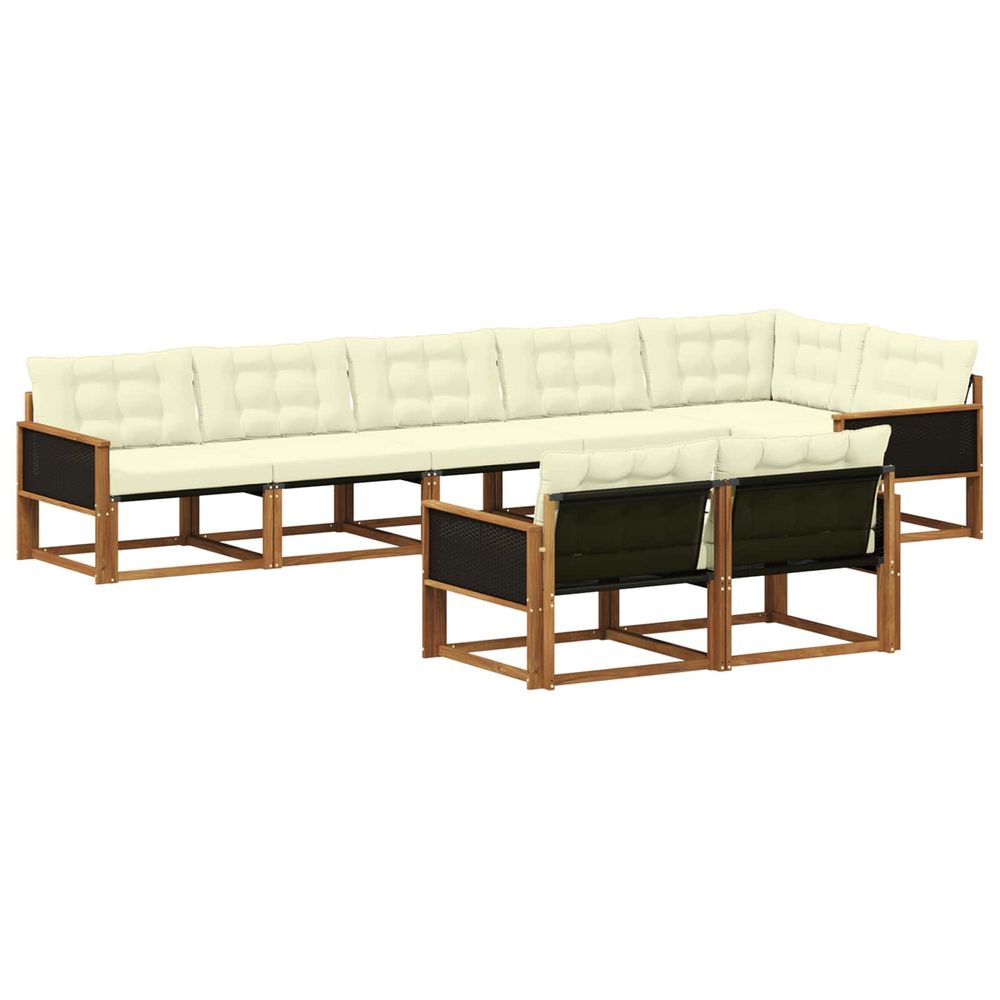 Ensemble de canapés d'extérieur 8 pc naturel et crème