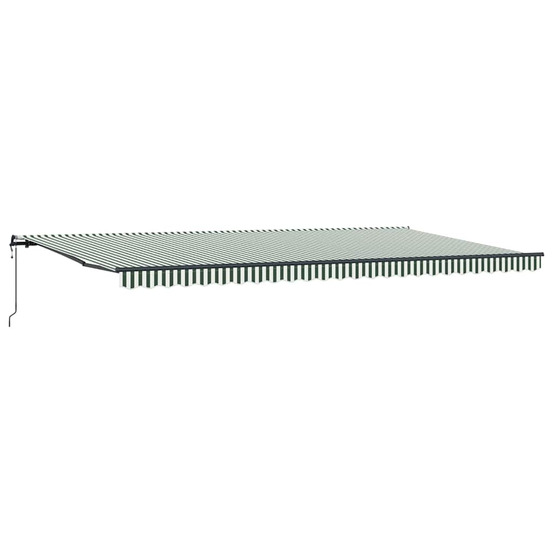 Auvent rétractable vert et blanc 600 × 350 cm tissu