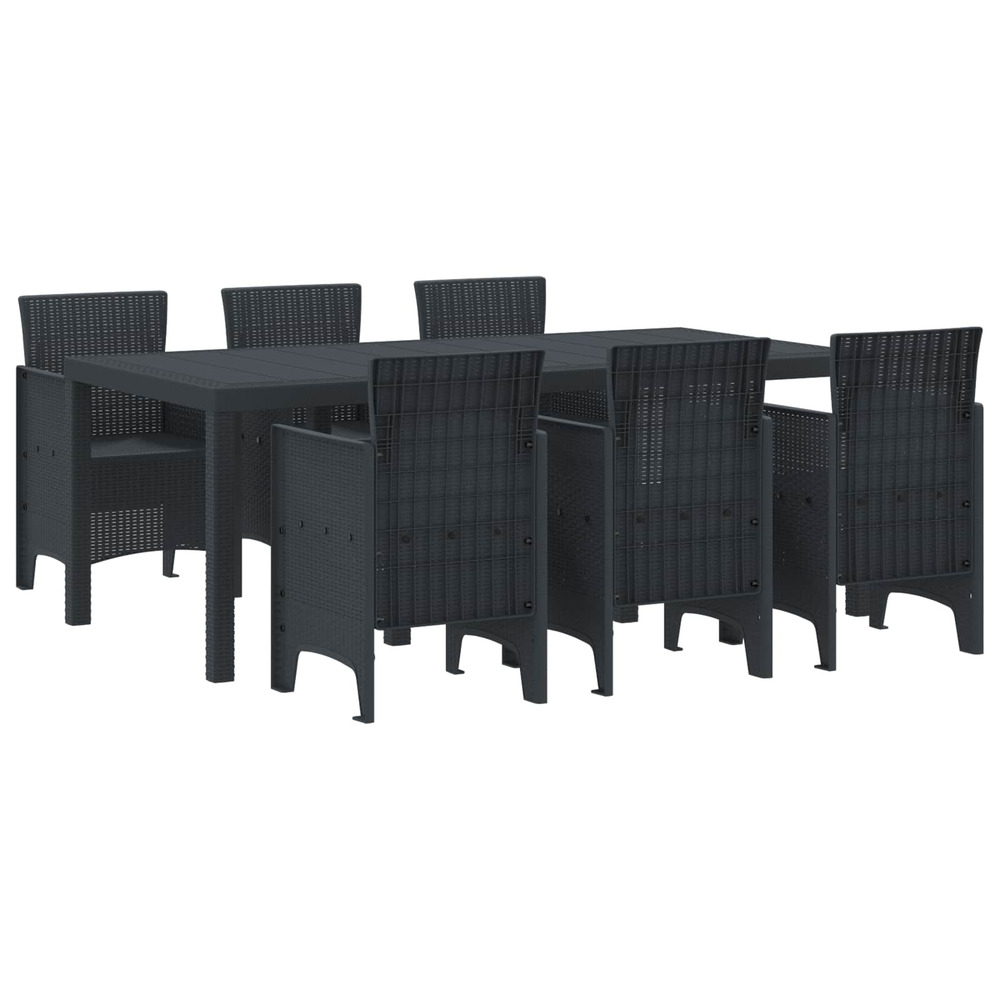 Ensemble de salle à manger pour jardin 7 pcs anthracite