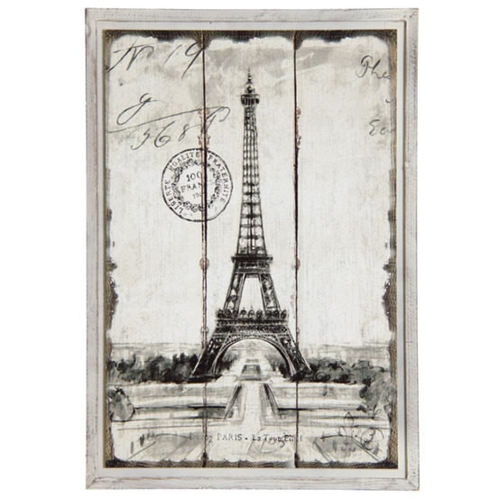 Tableau en bois paris tour eiffel