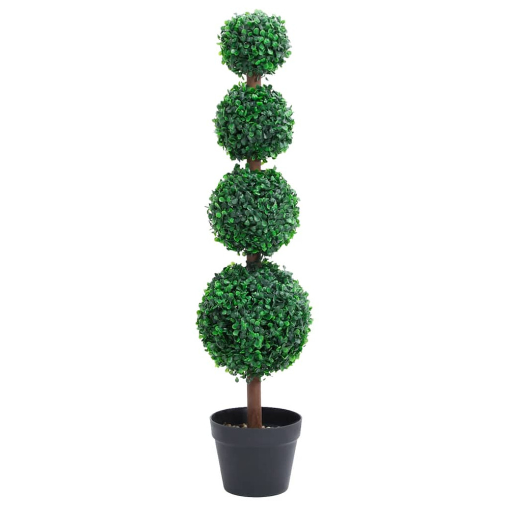 Plante de buis artificiel avec pot forme de boule vert 90 cm