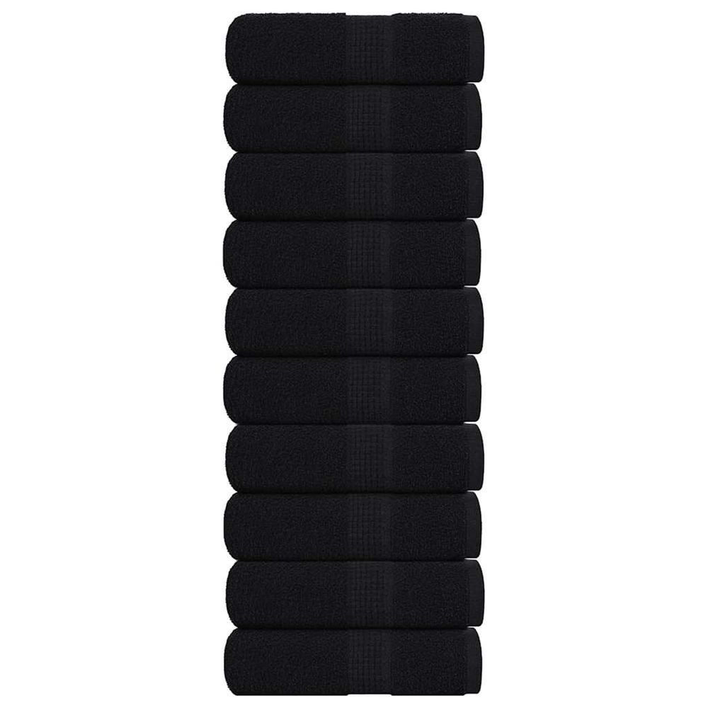Serviettes de toilette frogn 10 pièces noir 30x30 cm 360 g/m²