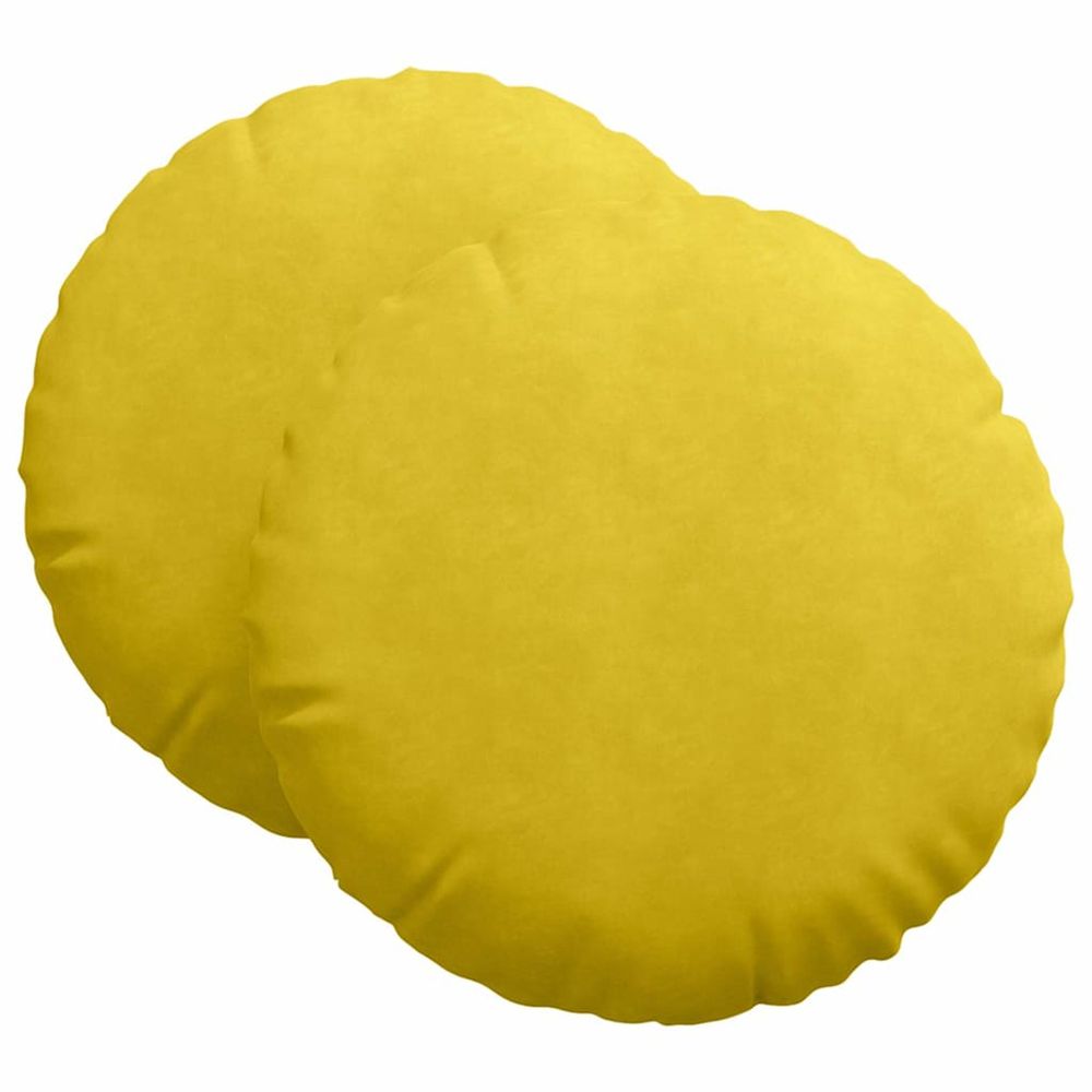Coussins de siège 2 pc velours jaune ø60 x 21 cm