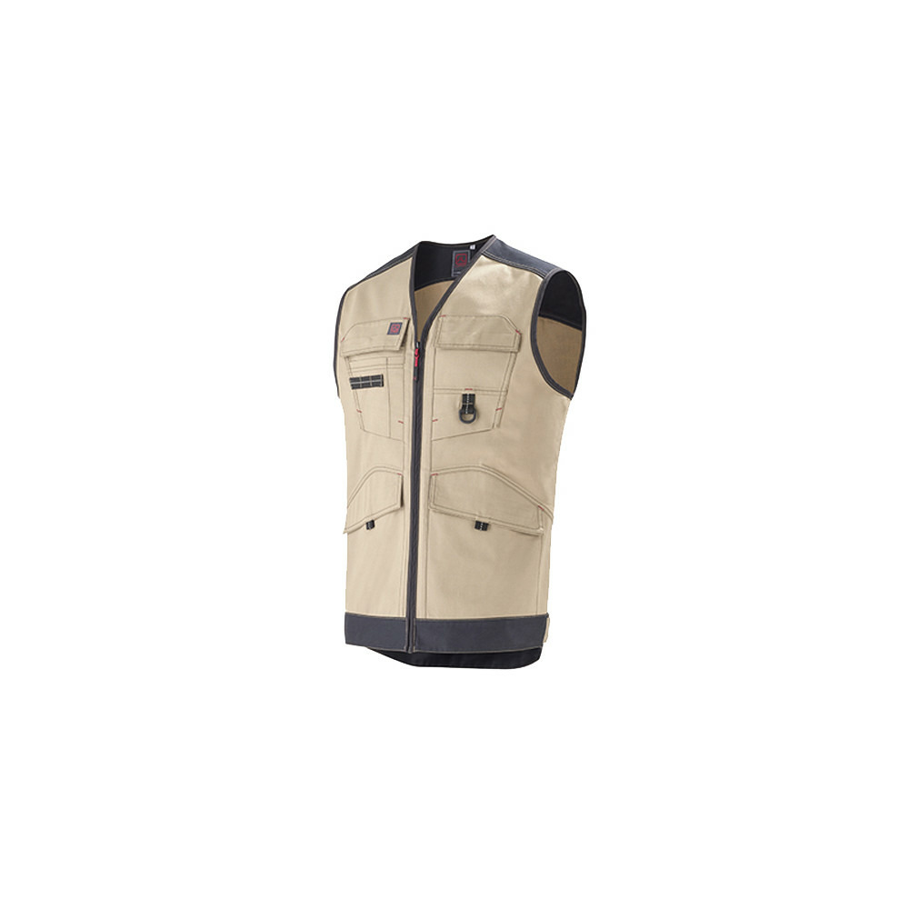 Gilet de travail trowel sans manches 9attup beige noir t2 lafont la 9attup 204 2