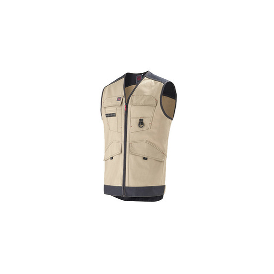 Gilet de travail trowel sans manches 9attup beige noir t2 lafont la 9attup 204 2