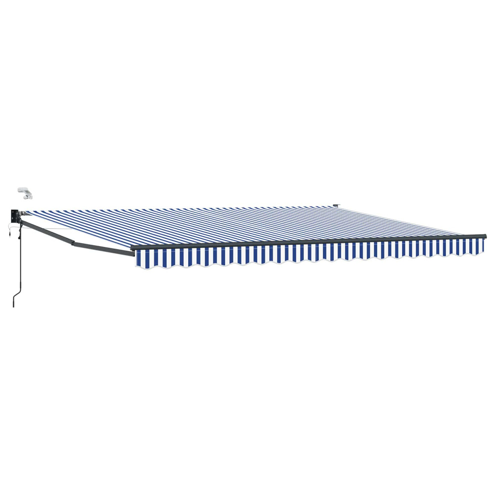 Auvent rétractable électrique bleu et blanc 4 × 3 m