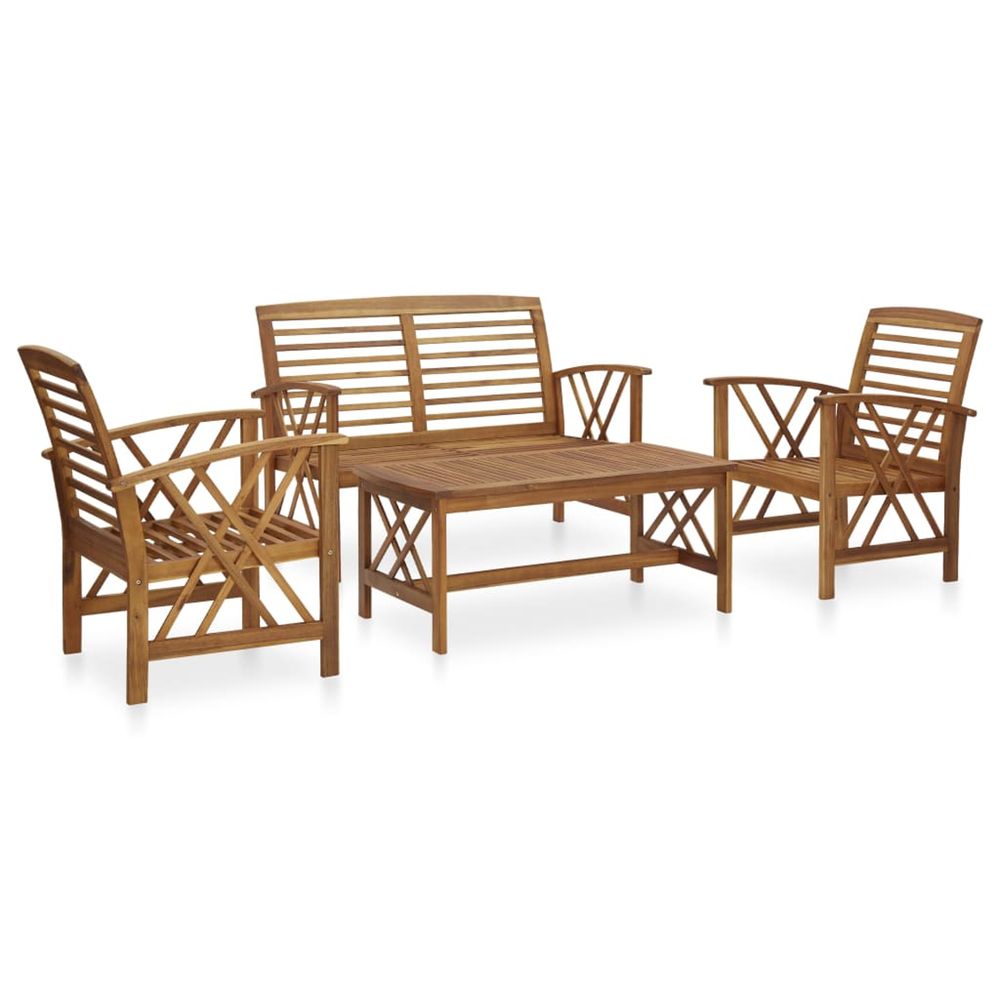 Salon de jardin 4 pcs bois d'acacia solide
