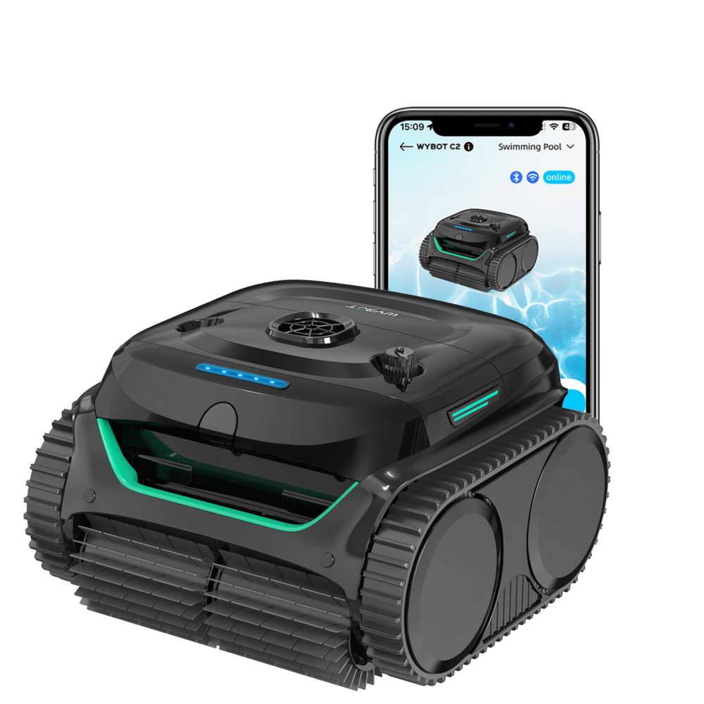 Robot de piscine sans fil wybot c2 - double filtration ultra-fine - batterie grande autonomie - application smartphone