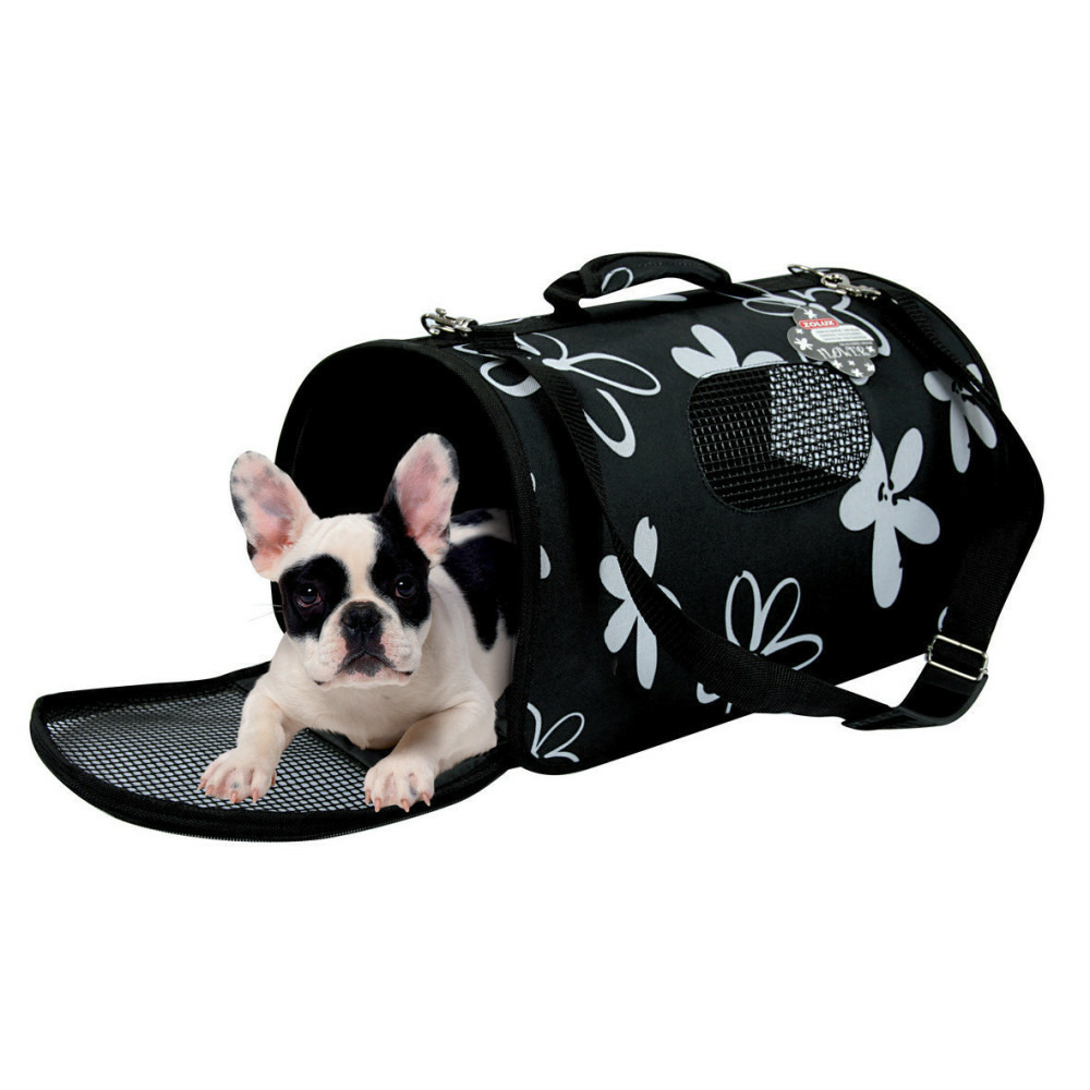 Panier de transport flower l couleur noir pour chat ou chien. Max 8 kg