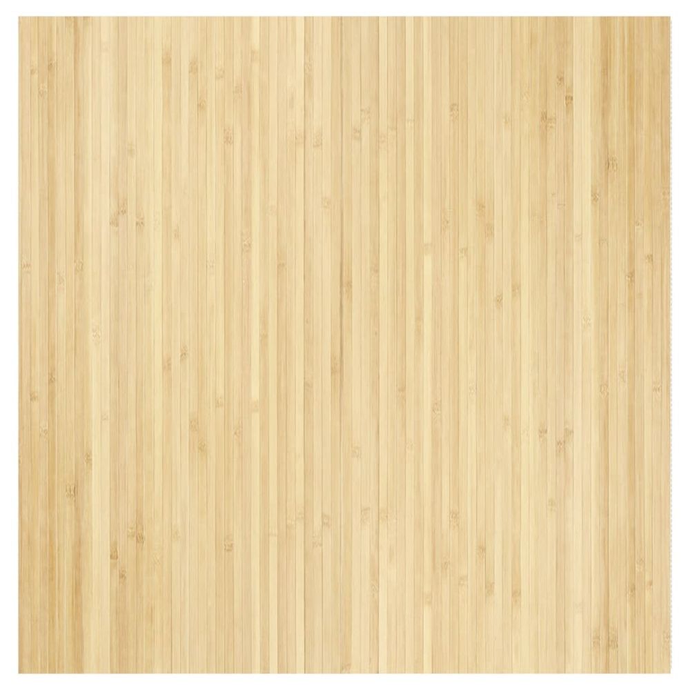 Tapis rectangulaire naturel clair 100x100 cm bambou