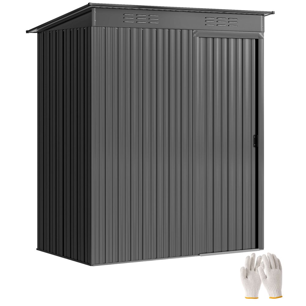 Abri de jardin métal galvanisé 1,37 m² porte coulissante montage rapide rangement extérieur - comfortxl outdoor living