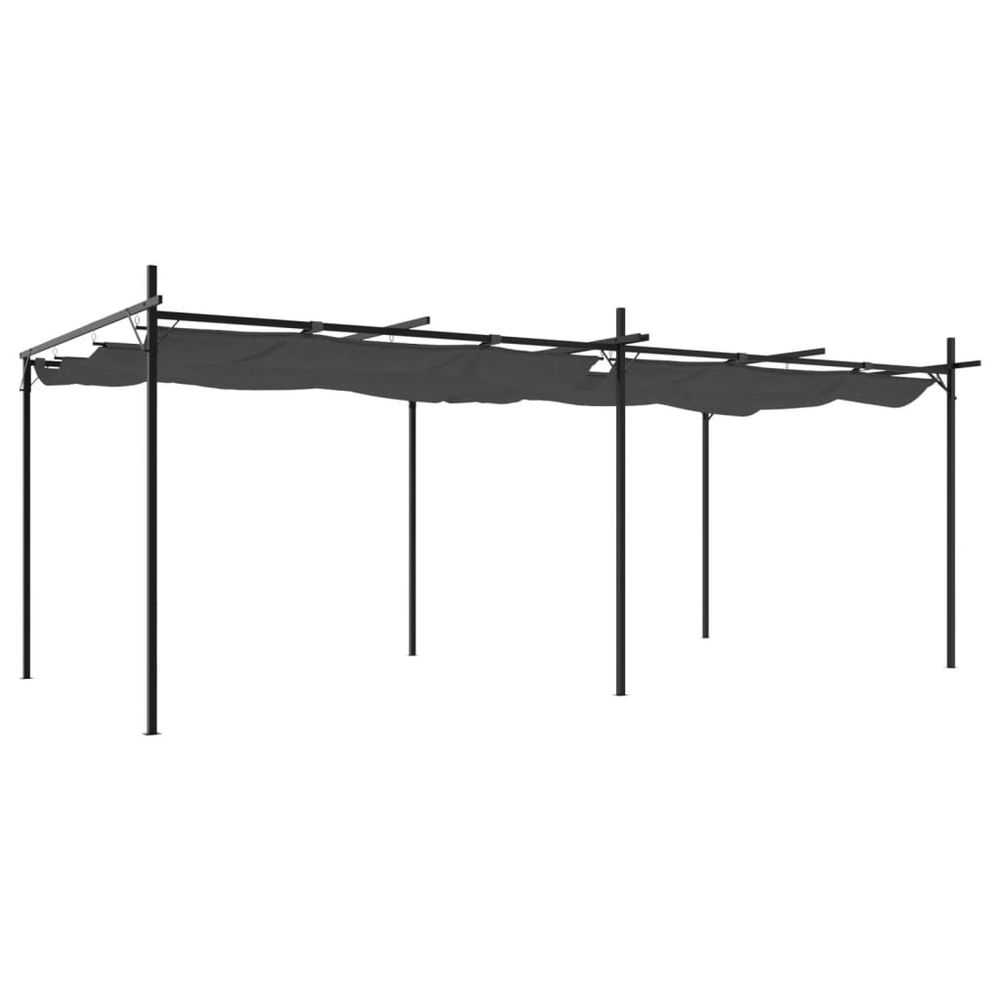 Pergola avec toit rétractable anthracite 589x292x230 cm