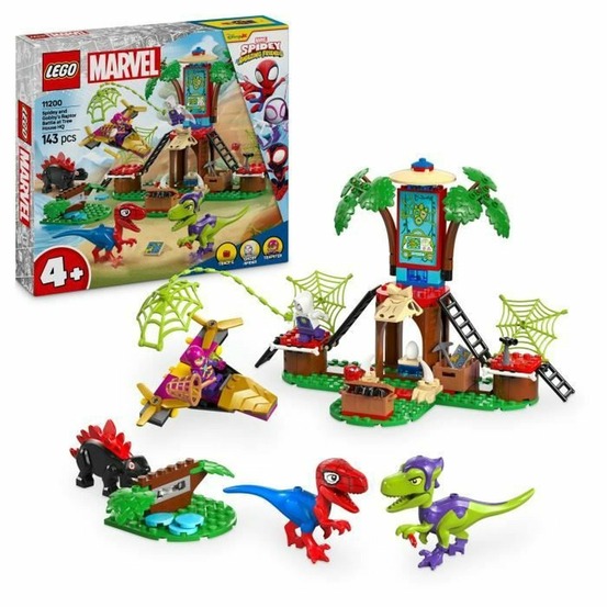 Lego spidey contre le raptor de gobby à la cabane dans l'arbre