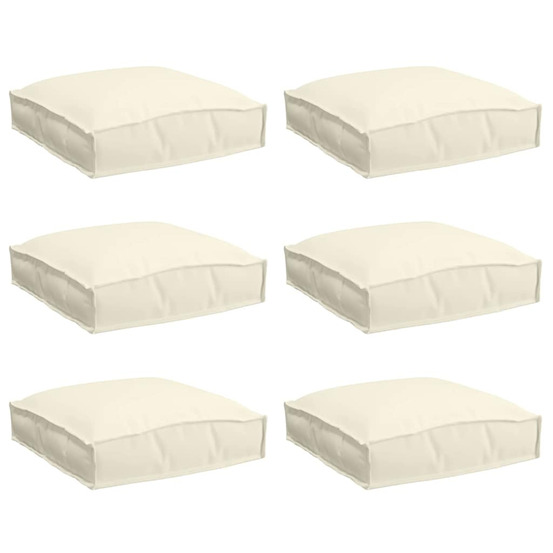 Coussin pour assise de palette 6 pcs crème 40 x 40 x 8 cm