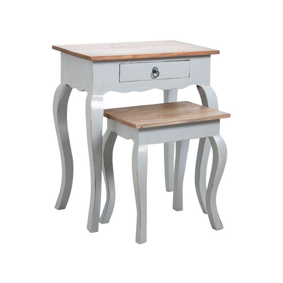 Tables gigognes en bois gris antique