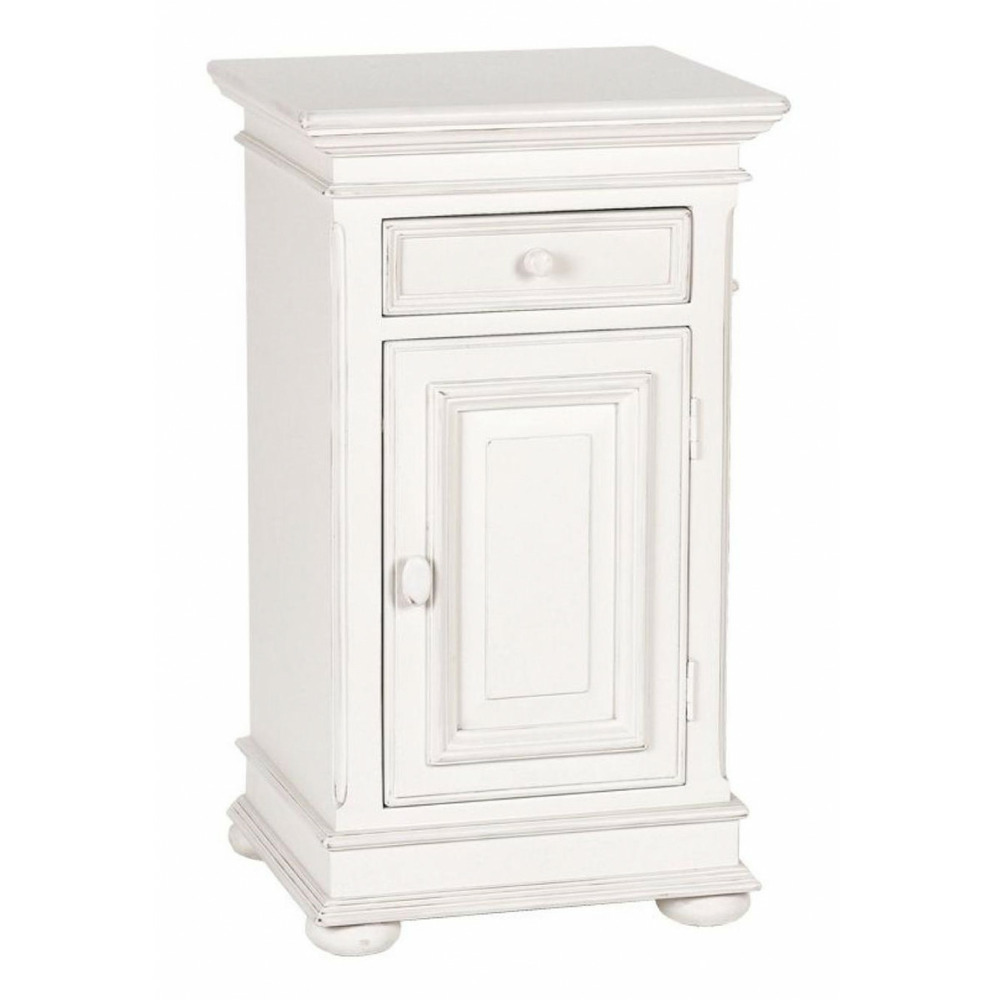 Table de chevet 1 tiroir 1 porte mdf blanc - harmonie interior's