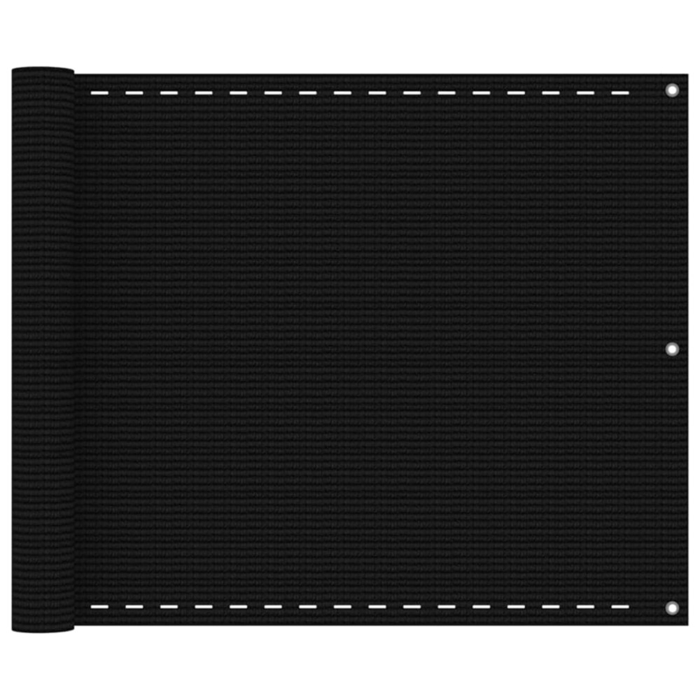 Écran de balcon noir 75x400 cm pehd