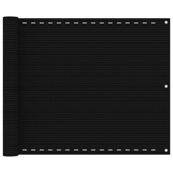 Écran de balcon noir 75x400 cm pehd