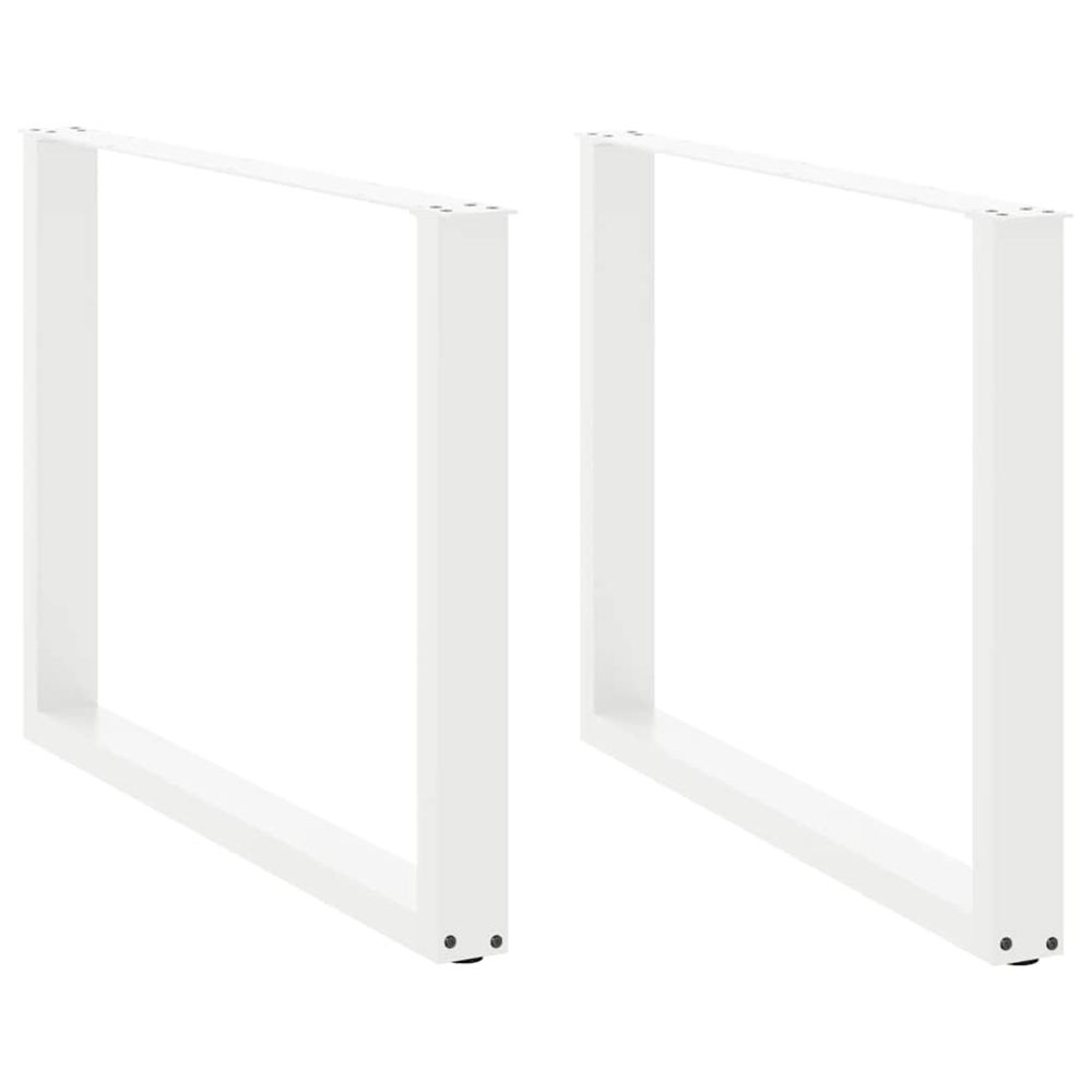 Pieds de table à manger en u 2 pièces blanc 100 x (72-73) cm acier