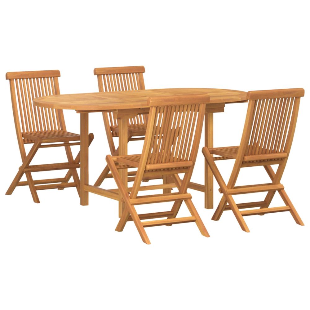 Ensemble de salle à manger pour jardin 5 pc marron