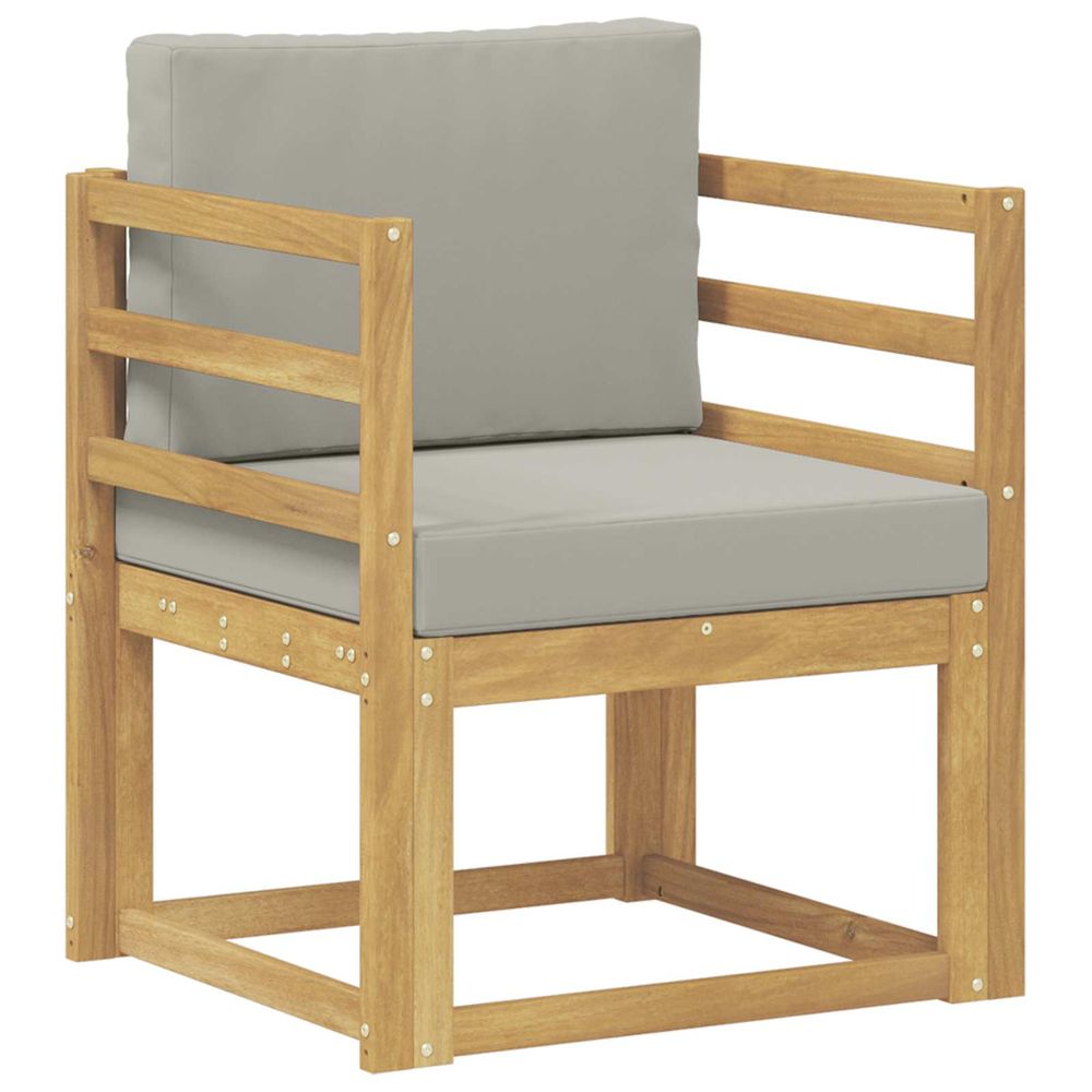 Canapé d’extérieur polyester blanc et gris clair