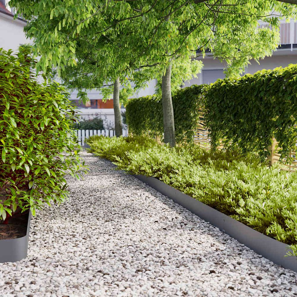 Bordure pelouse acier laminé aménagement jardin séparation allée 50pcs 15x103cm brun