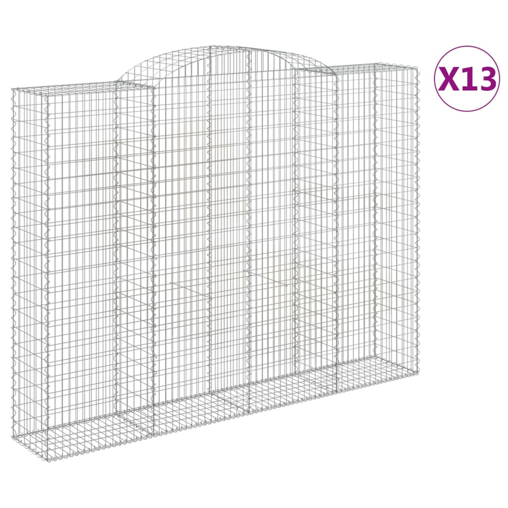Paniers à gabions arqués 13 pcs 300x50x220/240 cm fer galvanisé