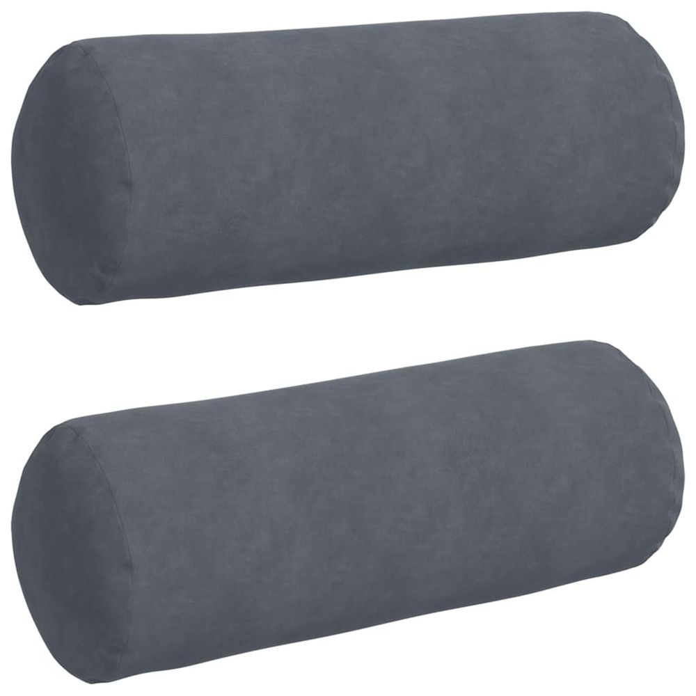 Coussins d'accent 2 pcs gris foncé ø 25 x 70 cm
