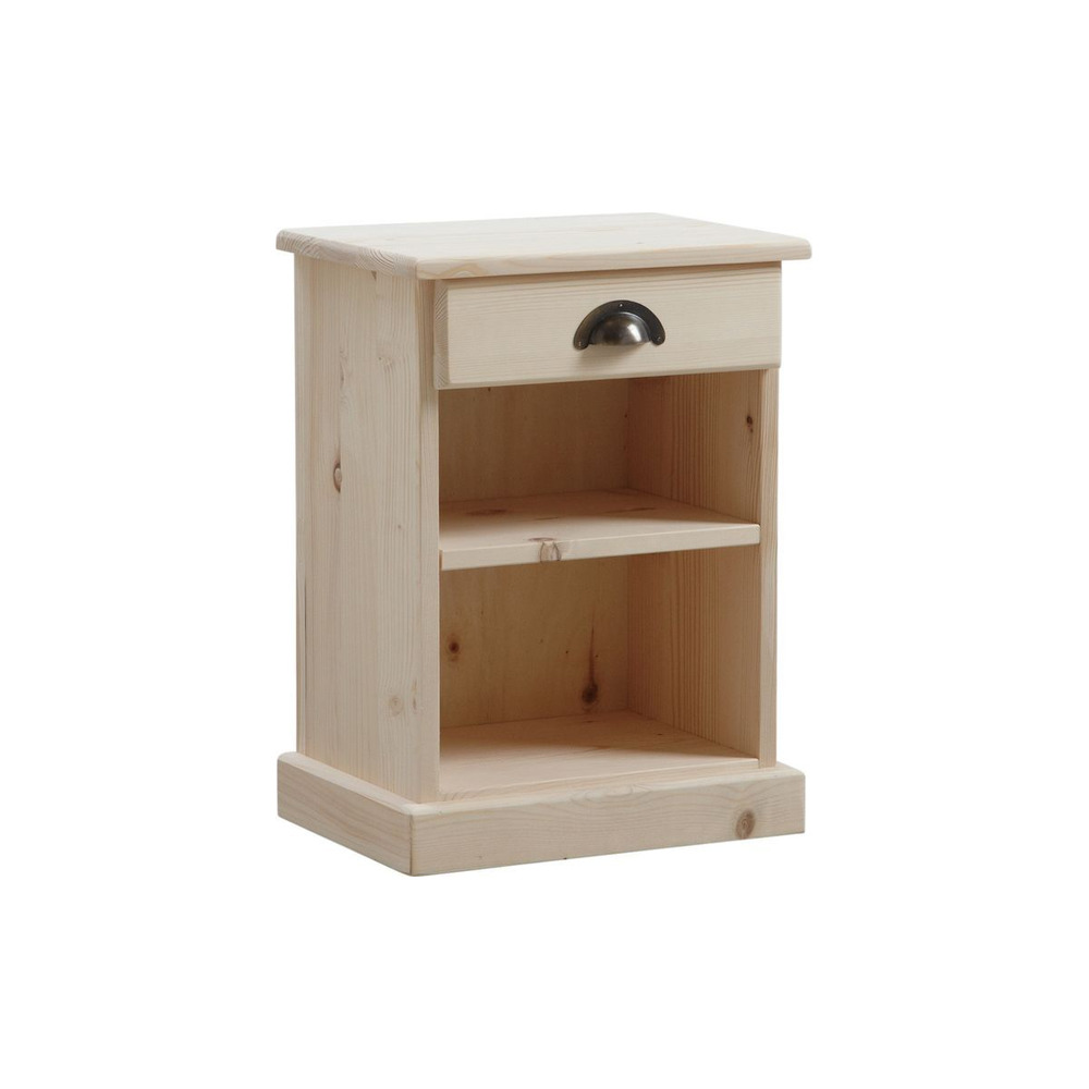 Table de nuit en épicéa brut