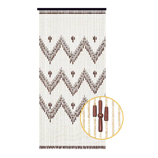 Rideau de porte en bois clair et ethnique