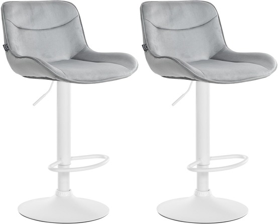 Lot de 2 tabourets de bar vonore velours blanc