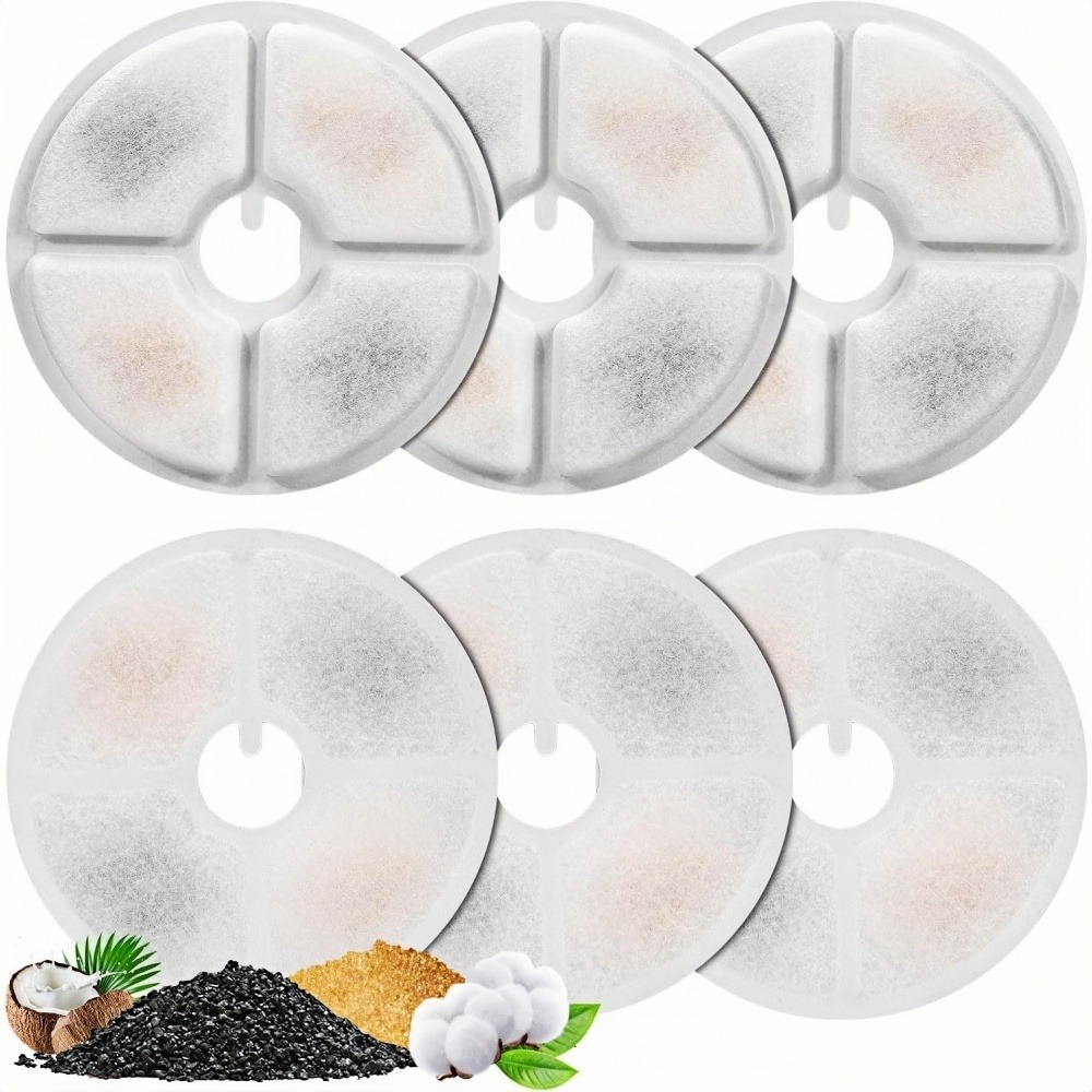 Filtres de remplacement pour fontaine à eau chat - 6 pièces triple action