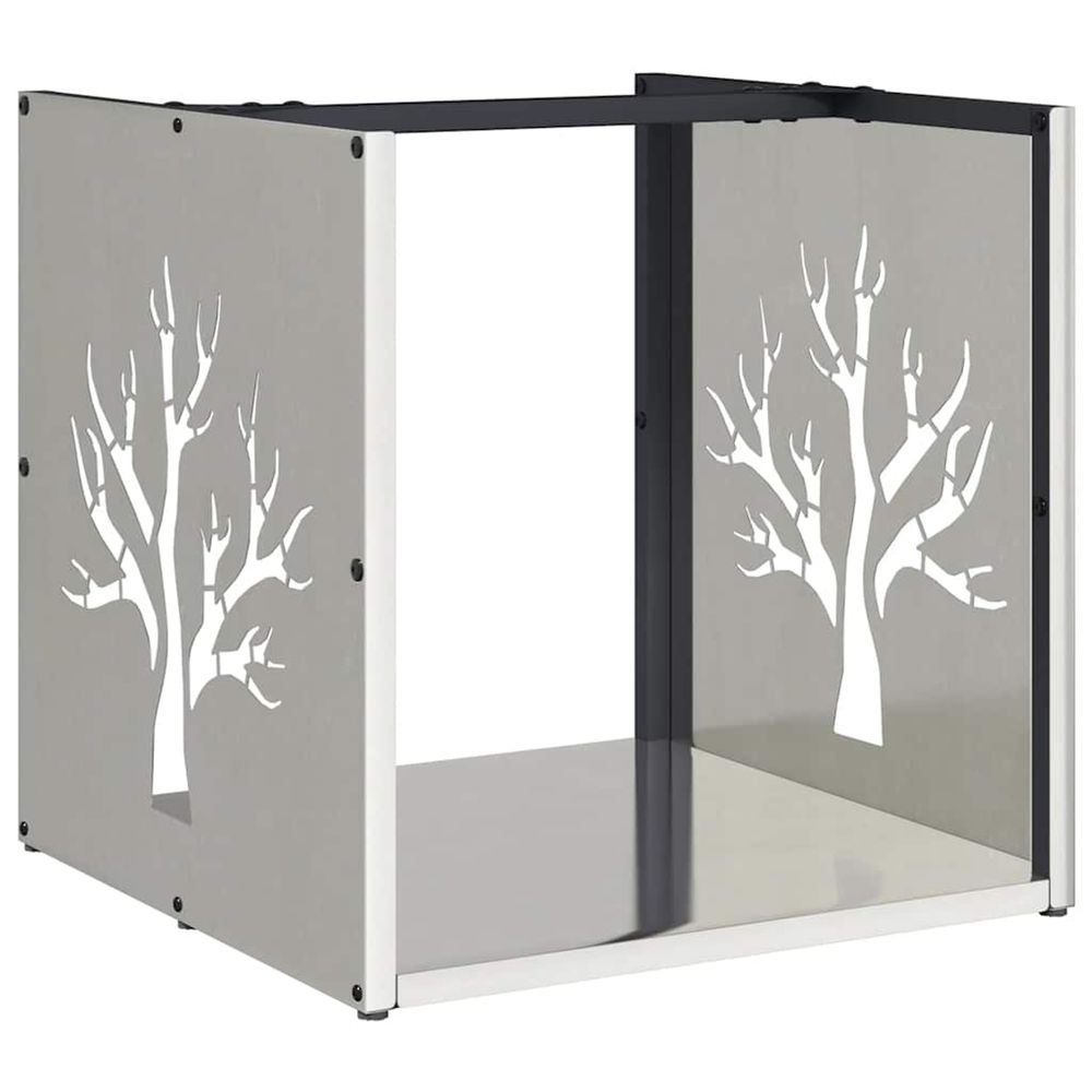 Portant de bois de chauffage 40x40x40 cm acier inoxydable