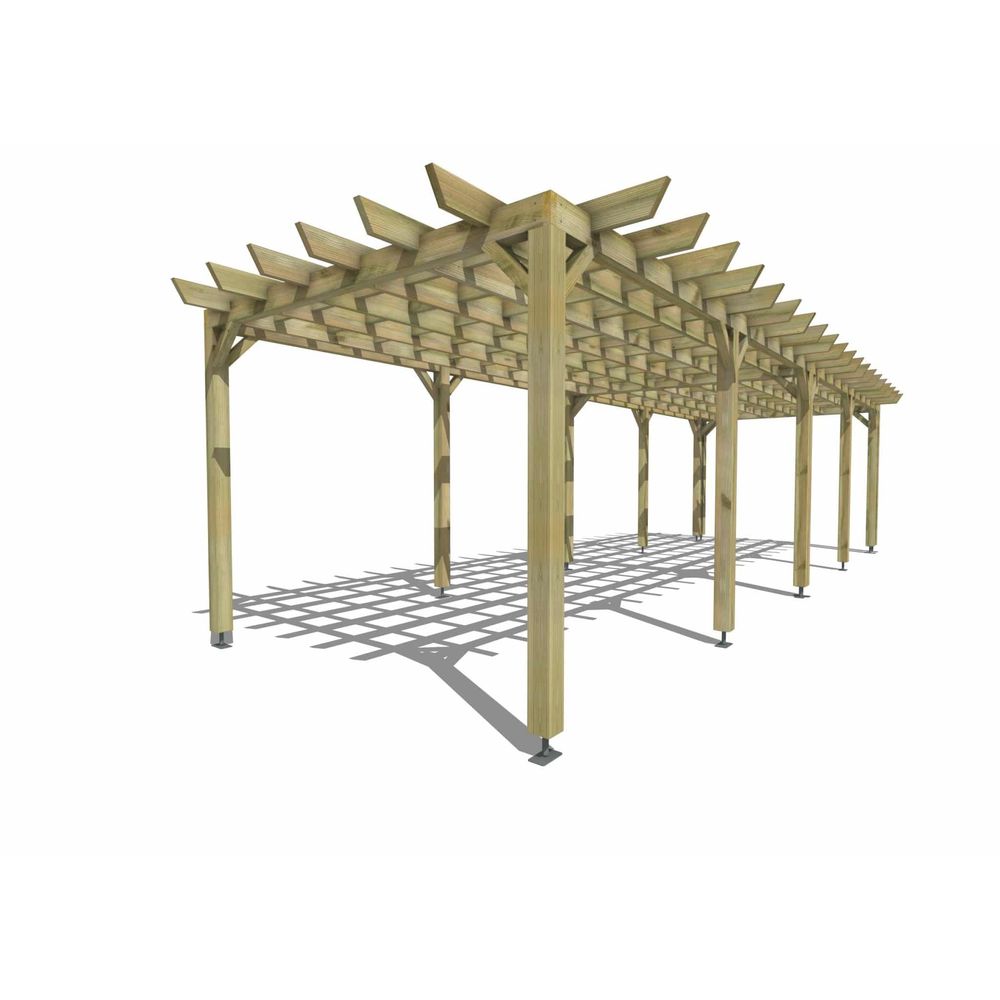 Pergola bois • 10m x 3m • indépendante • style retro • livraison comprise