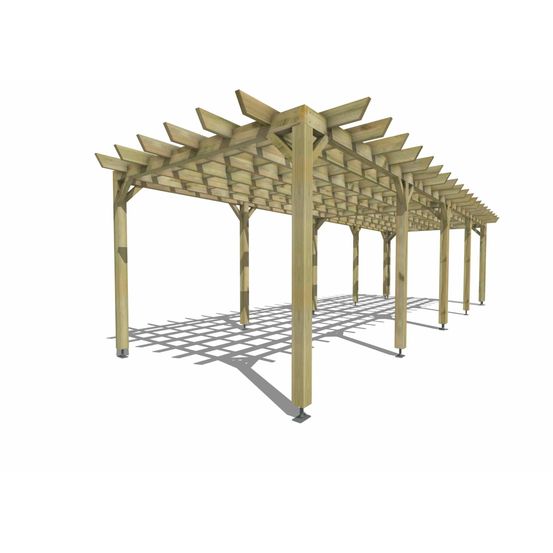 Pergola bois • 10m x 3m • indépendante • style retro • livraison comprise