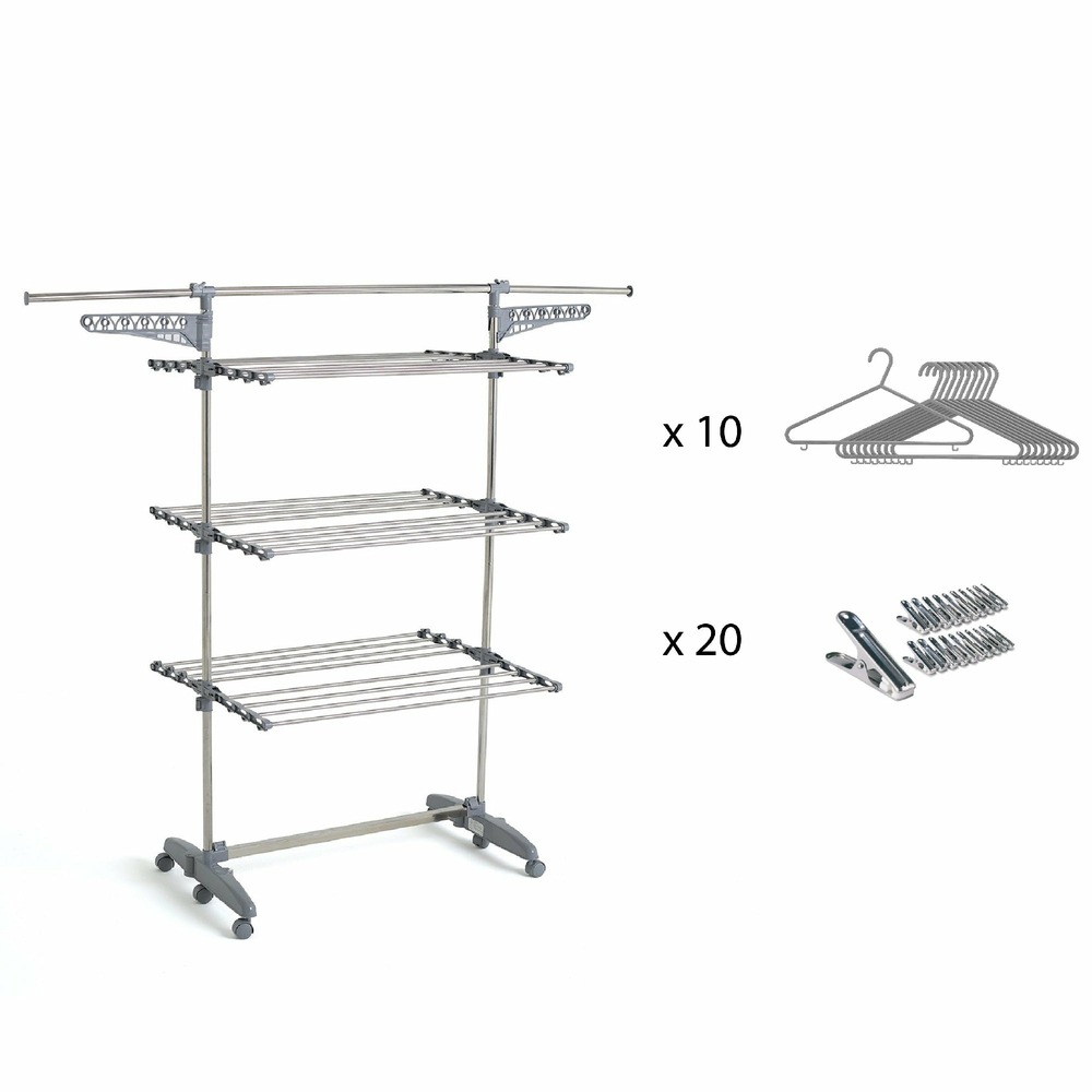 Etendoir à linge extra gris acier 25m