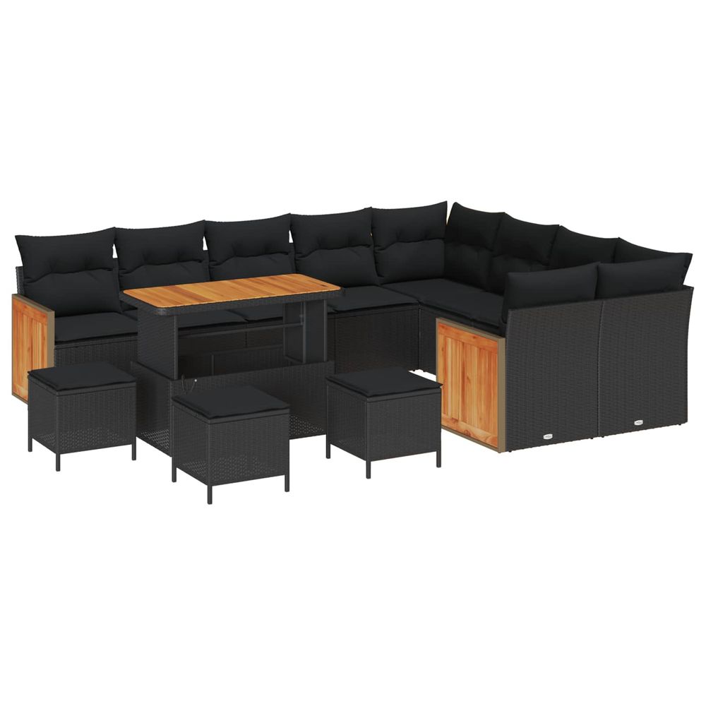 Ensemble de canapé de jardin 13 pc 13-nombre de places noir