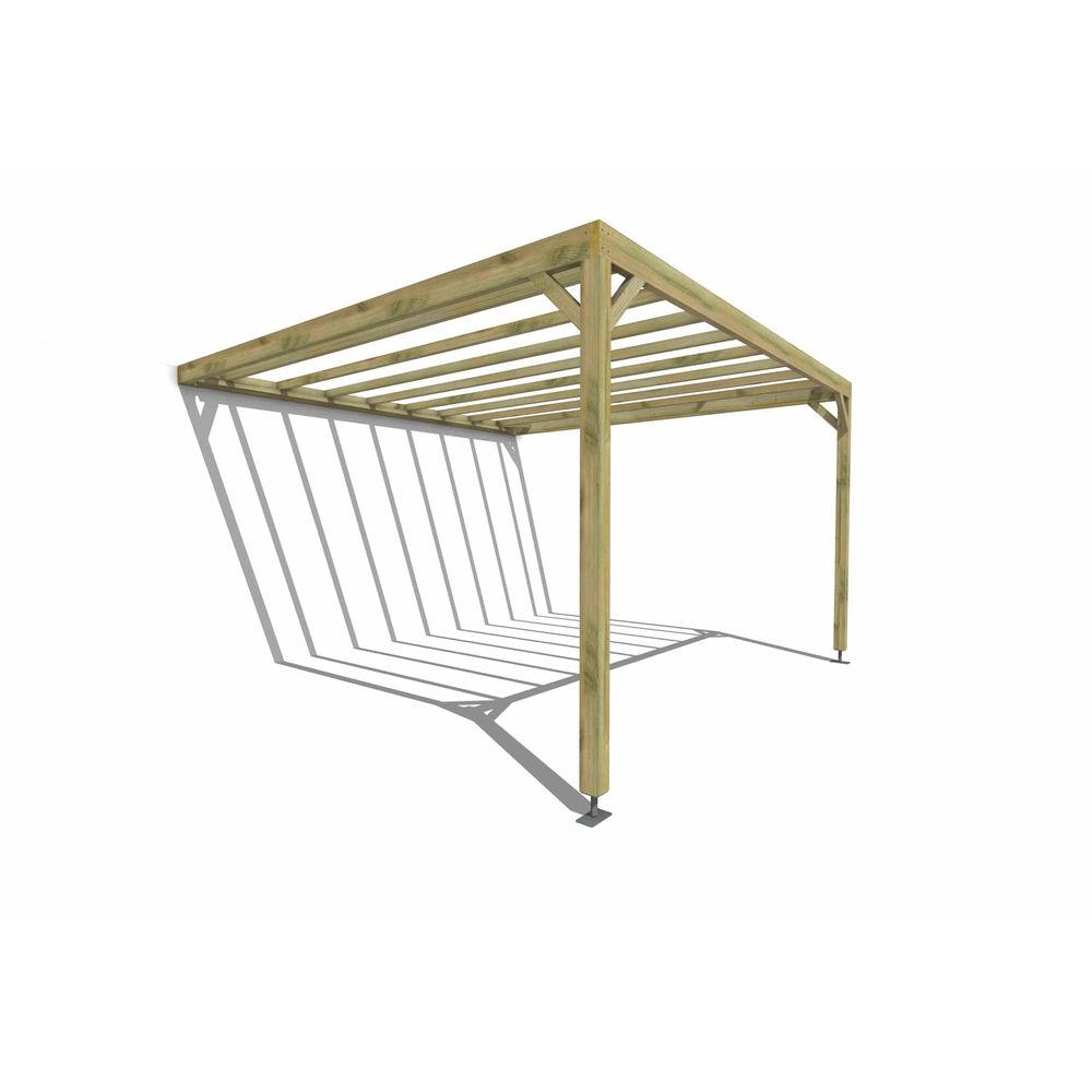 Pergola bois • 4m x 4m • adossée • sens profondeur • livraison comprise